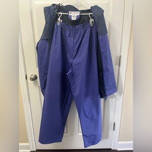 Vintage Columbia Women's XL Purple and Blue Wax Coated Windbreaker Set